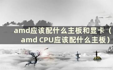 amd应该配什么主板和显卡（amd CPU应该配什么主板）